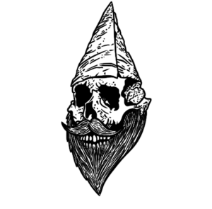gnomenclature creations logo with a gnome skull